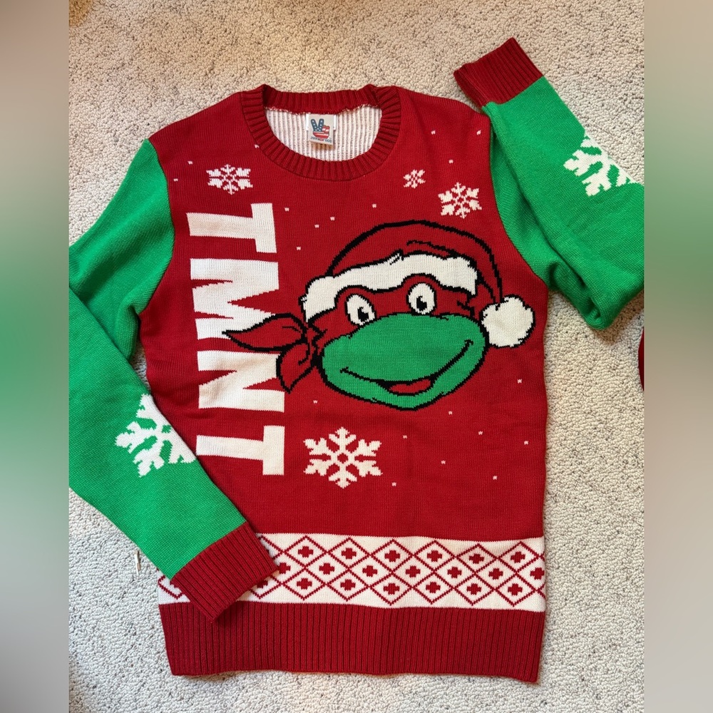 Teenage Mutant Ninja Turtle Ugly Christmas Sweater Sz L